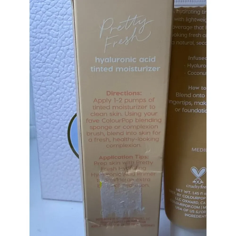 ColourPop Pretty Fresh Hyaluronic Acid Tinted Moisturizer-MEDIUM 12W -NEW in box